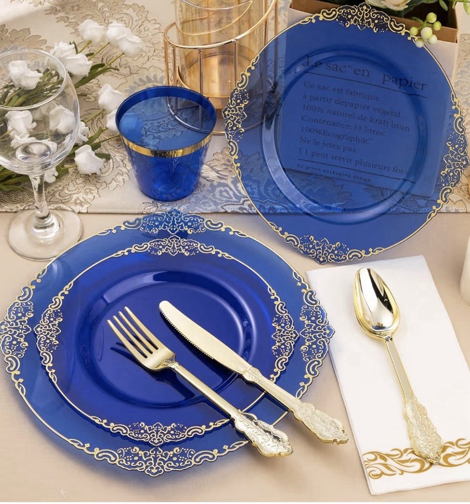 Open Box Reception Wedding Decor Plates, Cups, And More (Lot Of 186 Pieces)