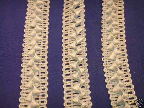 Satin ribbon ribbed braided layered 3/4″ blue 12 yd