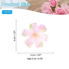 100Pcs Fake Silk Flower Heads, Artificial Cherry Blossom Wedding, White/Pink