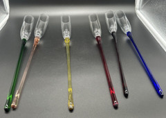 Beautiful Hand blown Colorful Crystal Footless Long Stem Champagne Flutes & Vase