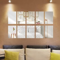 Elcoho 24 Pack Mirrors Plastic Mirror Decor Flexible Mirror Sheets Self Adhes…