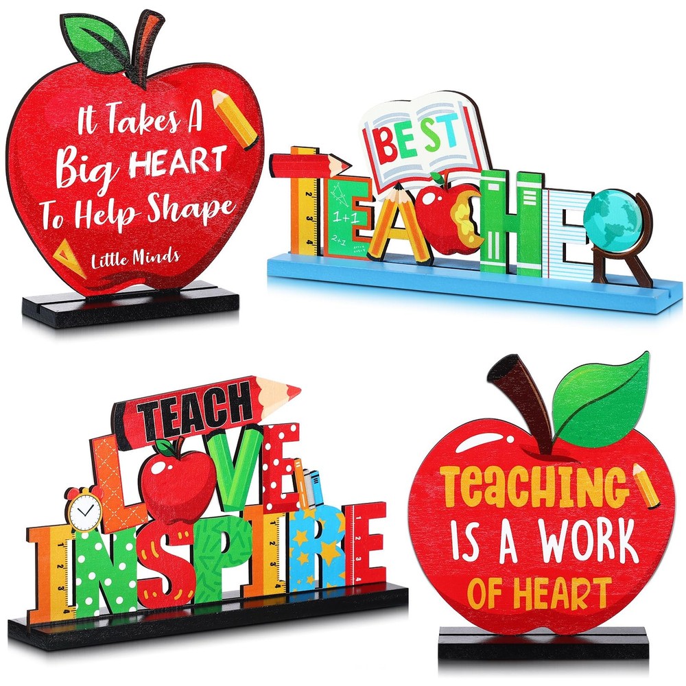 Jetec 3 Pack Teacher Appreciation Table 7.36 inches x 7.87 inches, Multicolor
