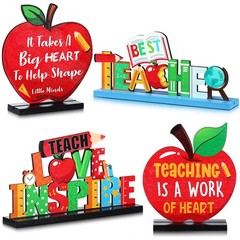 Jetec 3 Pack Teacher Appreciation Table 7.36 inches x 7.87 inches, Multicolor