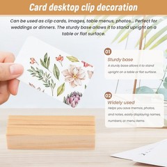 20 Pieces Wood Place Card Holders, Wooden Table Number Holder Stand Clamps3948