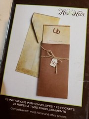 Hobby Lobby Studio His & Hers 25 Count Brown Wedding Invitations Country Western