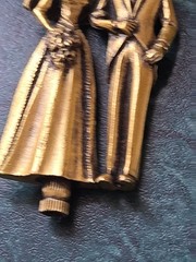 Vintage Bride And Groom Brass Topper