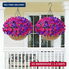 MARTINE MALL Artificial Flowers for Outdoors, 12 Bundles Realistic Fake Outdoor