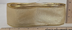 Gold Sheer Ribbon Wedding Decor Christmas Holiday Party Present Wrapping Bow 2.5