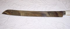 Lenox Wedding Cake Knife Stainless Steel Floral China Handle Silver Glossy w/Box