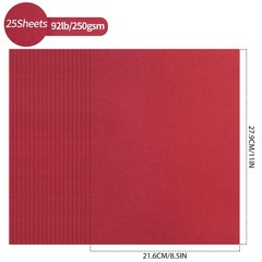 25 Sheets Christmas Red Cardstock – 8.5x11inch/25Sheets, Red/250gsm