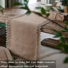 Burlap Weave Table Runner Cloth Hessian for Country Wedding Party Decor