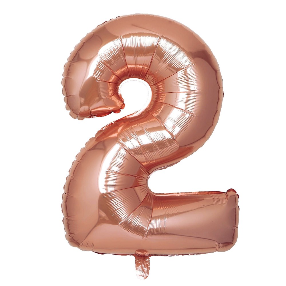40″ Rose Gold Number 2 Mylar Foil Balloon Birthday Party Wedding Decorations