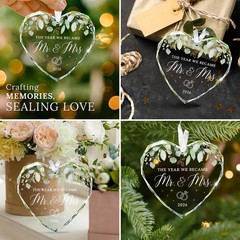 Beautifully Packaged Mr & Mrs 2026 Glass Ornament – Elegant Holiday Decor
