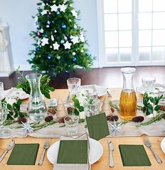 50 Pieces 2-ply Disposable Cocktail Napkins Beverage Napkins Green Napkin