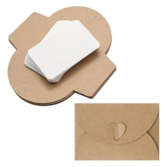YUYUDEHM 25 Set Mini Envelopes with Blank Cards, Kraft 4.13″ x 2.76″, Brown