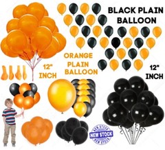 5″/10″/12″BLACK & ORANGE PLAIN LATEX BALLOONS FOR HALLOWEEN PARTY DECORATION BAL