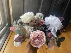 Lings Moment Artificial Wedding Bouquet Flowers Pink Purple White