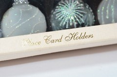 Vtg Darice Blown Glass Place Card Holder Holders Set Wedding Dinner Party