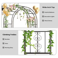 7FT Metal Arch Backdrop Stand, Archway Wedding Arch Stand for Outdoor Party