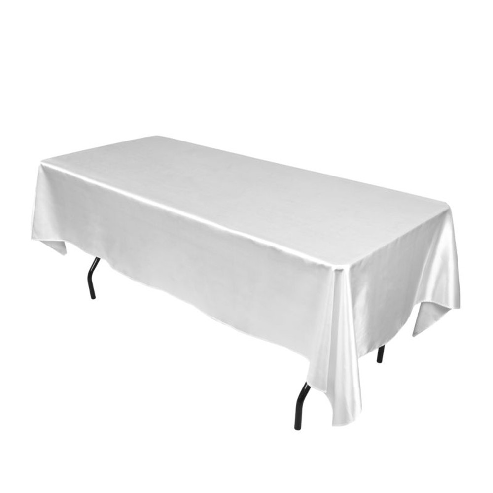 30 Pack 60″ X 126″ Banquet Satin Tablecloths 30 Colors