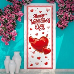 2 Pcs Valentine‘s Day and St. Patricks Day Door Covers Polyester Two festivals