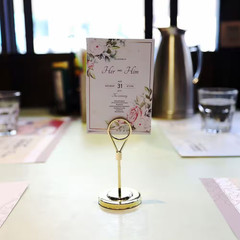 2 In. X 4 In. Gold round Alloy Steel Place Card Holders Set of 12-Pcs with Weigh