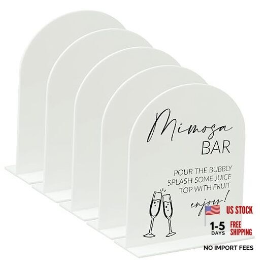 8×10 Inch Arch Acrylic Sign with Stand | 5 Pack Blank 8×10 Inch (5pcs) White