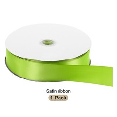 100 Yard Satin Ribbon Double Sided Grosgrain Silk Ribbon, 1.5″/Lawn Green