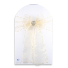 150 pcs Organza Chair Cover Bow Sash 108″x8″ – Champagne – w/ Bow Covers bu