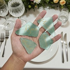Blank Irregular Shaped Pieces Sea Glass Place Cards DIY Name Cards for Beach …