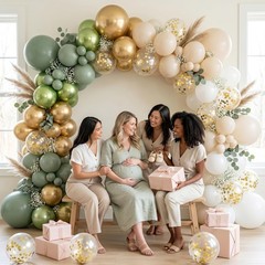 Sage Green Gold Balloons, 12 Inch 60 Pcs Metallic 12 Inch, White