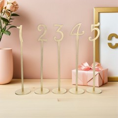 20Pcs Elegant Wooden Table Number Signs for Party Wedding Reception Golden