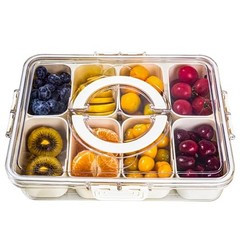 Divided Serving Tray with Handle, 8 Compartments Snack Box 11″ x 8.7″ x 2.8″