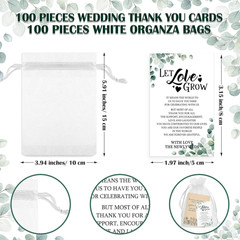 100 Set Wedding Favors for Guests Bulk Include 100 Pcs Self Adhesive Seed Packet
