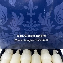 Colonial Candle Unscented Candles Classic Collection 372 Ivory Taper 10 In x 12