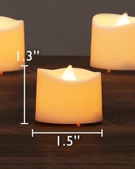 Homemory 12-Pack Flameless LED Tea Pack of 12 Bright Amber Glow – White Body