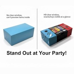 12PCS Video Game Party Favor Boxes with Clear Window | Gamer Goodie Boxes for