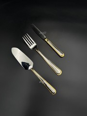 24k Gold Wedding Cake Server Set Personalized Name Knife & Fork Premium Gift Box