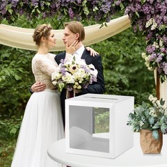 White Wedding Card Box Gift Card Holder Money Box Baby Shower Party