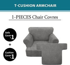 Jcones 2 Pieces T Cushion Chair Covers with Arms Super Stretch Chair Slipcove…