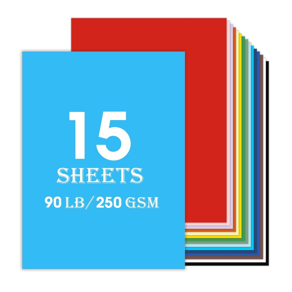 11×17 Large Cardstock A3 Color Paper Colored Card Stock 15 Sheets colored