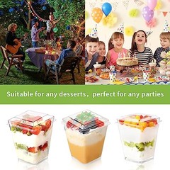 5 oz 60Pcs Plastic Dessert Cups With Lids and 20 cups + 20 spoons + 20 lids