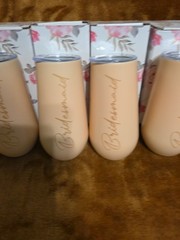 Elegant Park Champagne Tumblers Wedding Bride, Maid Of Honor, 5 Bridesmaids NEW