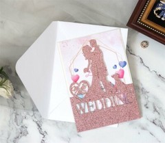 50/100PCS Wedding Invitations Card Laser HollowCut Glitter Carve Romantic Lovers