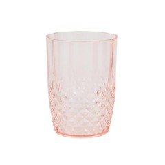 TRANSPARENT BLUSH 16 oz Crystal Cut Plastic DRINKING GLASSES Party Events Home