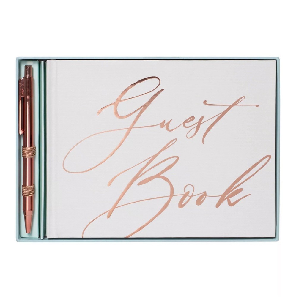 NEW In Box Guest Book 100 Lined Pages With Pen All Occasion Wedding Parties