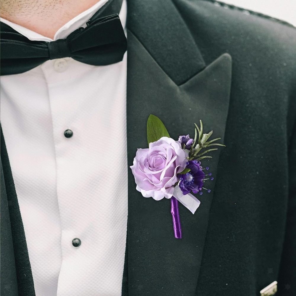 Artificial Flowers Boutonniere Men Groom Boutonniere Romantic Practical Simple