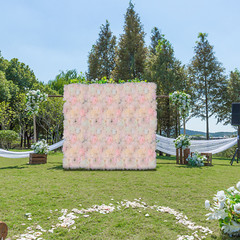 6-Pack Champagne Silk Flower Wall Panels 40 × 60 cm Floral Backdrop