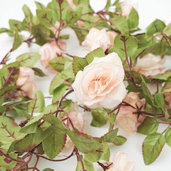 BLUSH 7 ft LED Roses Leaves Garland Battery Operated FAIRY LIGHTS Party Supplies
