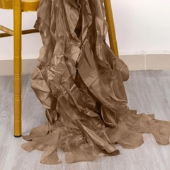 5 TAUPE Curly Willow Chiffon Satin CHAIR SASHES Party Event Decorations Supplies